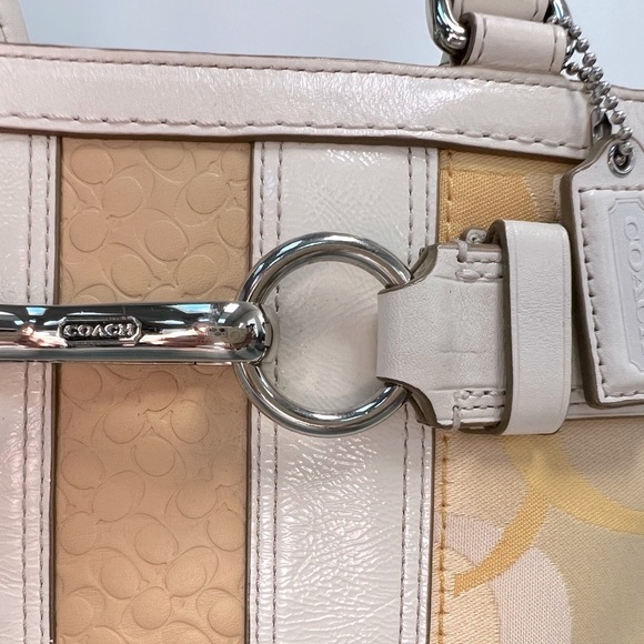 Coach Hampton Optic Signature Stripe Satchel - Picture 2 of 12